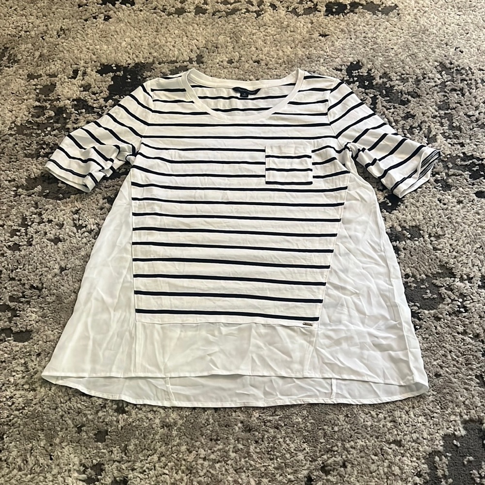 Tommy Hilfiger Women's Striped Blouse - Size Medium - Effortless Style
